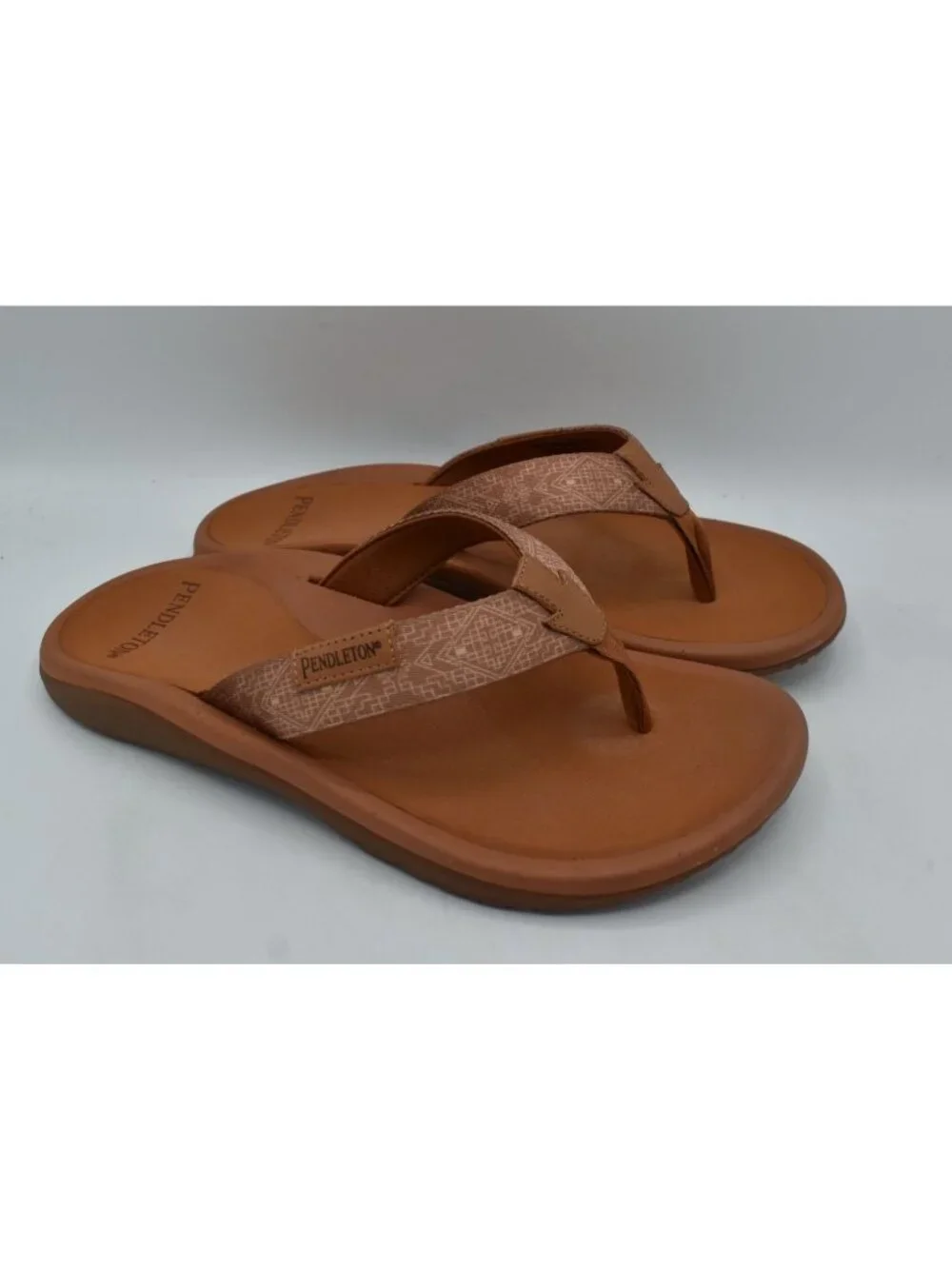 Pendleton Mens Size 9 Mono Corico Tan Brown Thong Flip Flops‎ Sandals Shoes